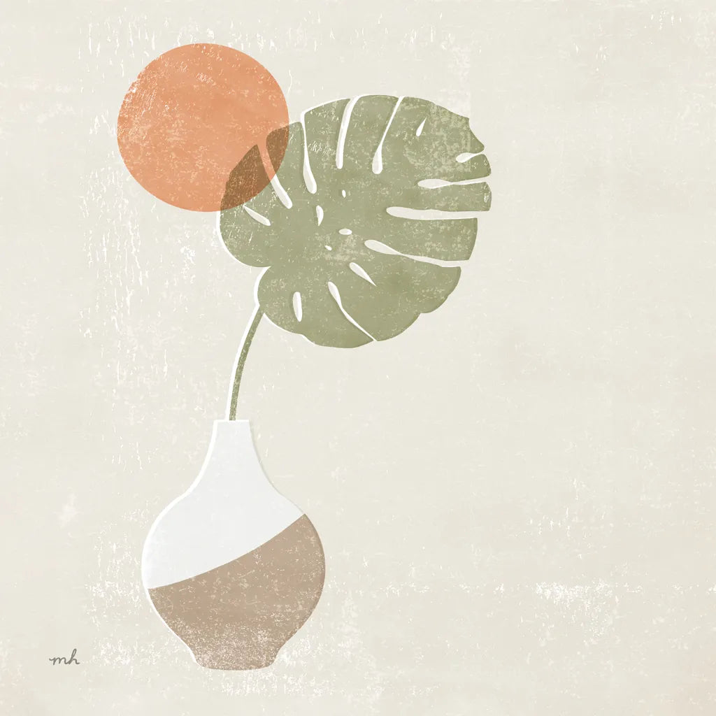 Sun Palm I Sq by Moira Hershey. SKU 80660a. Archival Giclee Fine art print for wall decor.