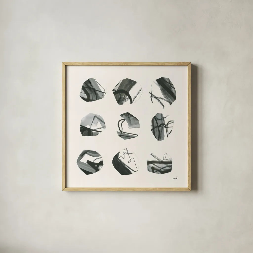 Tempest I by Moira Hershey. Shown in a natural wood glass frame for a timeless modern aesthetic. Available as an archival giclee rolled canvas, fine art paper, or poster print. SKU 56822a.