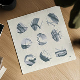 Tempest I Soft Blue by Moira Hershey. Shown as a detailed flat fine art print, highlighting archival giclee quality. Available as an archival giclee rolled canvas, fine art paper, or poster print. SKU 69194a.