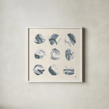 Tempest I Soft Blue by Moira Hershey. Shown in a crisp white glass frame for a clean and minimalist style. Available as an archival giclee rolled canvas, fine art paper, or poster print. SKU 69194a.