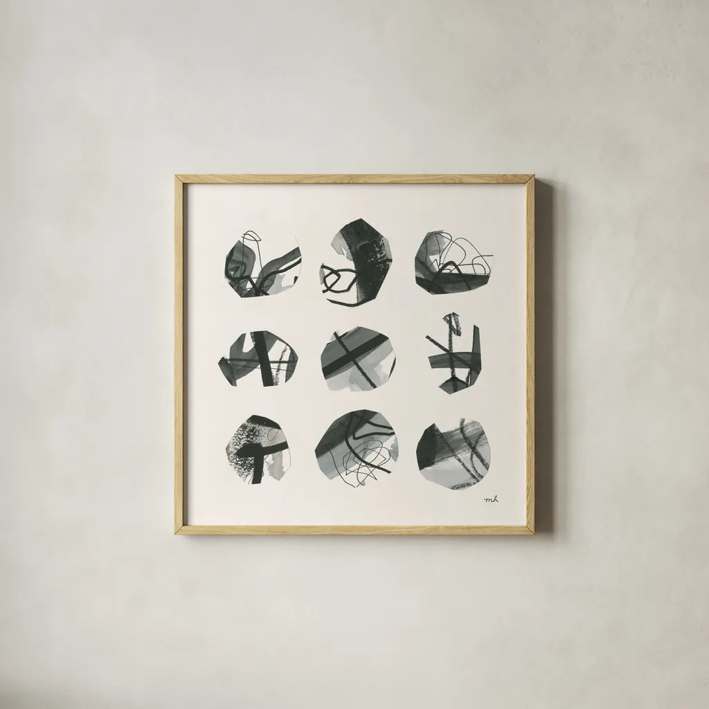 Tempest II by Moira Hershey. Shown in a natural wood glass frame for a timeless modern aesthetic. Available as an archival giclee rolled canvas, fine art paper, or poster print. SKU 56823a.