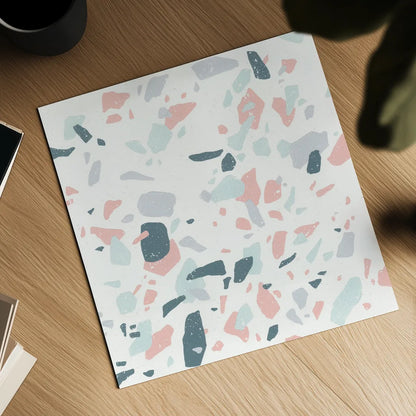 Terrazzo II by Moira Hershey. Shown as a detailed flat fine art print, highlighting archival giclee quality. Available as an archival giclee rolled canvas, fine art paper, or poster print. SKU 48002a.