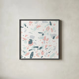 Terrazzo II by Moira Hershey. Shown in a sleek black glass frame for a contemporary gallery look. Available as an archival giclee rolled canvas, fine art paper, or poster print. SKU 48002a.