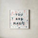 Terrazzo Inspiration I by Moira Hershey. Shown in a crisp white glass frame for a clean and minimalist style. Available as an archival giclee rolled canvas, fine art paper, or poster print. SKU 48003a.
