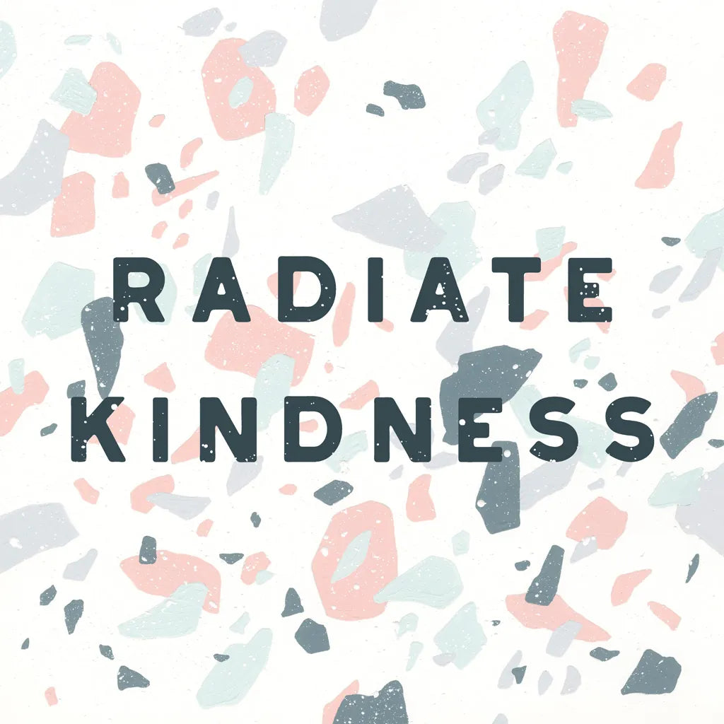 Terrazzo Inspiration I Kindness by Moira Hershey. SKU 55140a. Archival Giclee Fine art print for wall decor.