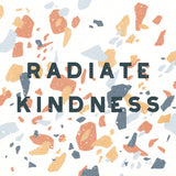 Terrazzo Inspiration I Kindness Retro by Moira Hershey. SKU 56847a. Archival Giclee Fine art print for wall decor.