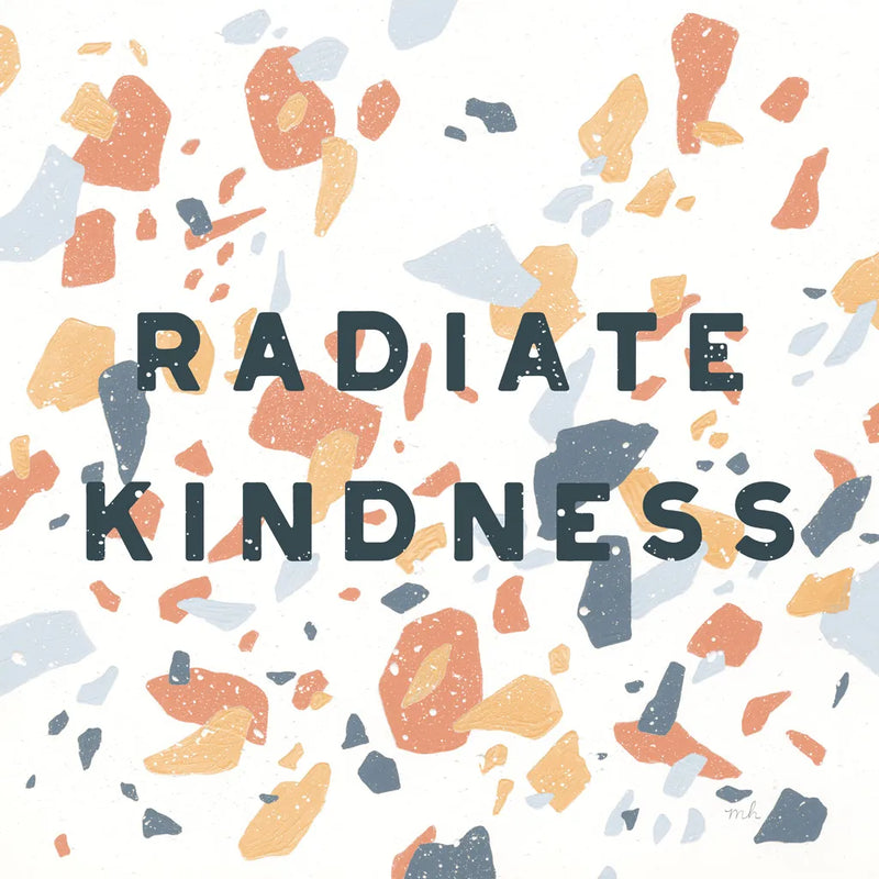 Terrazzo Inspiration I Kindness Retro by Moira Hershey. SKU 56847a. Archival Giclee Fine art print for wall decor.