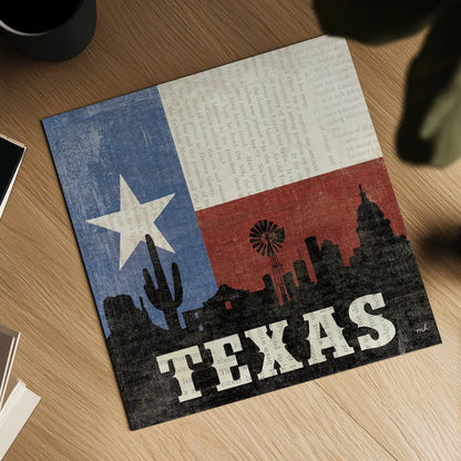 Texas by Moira Hershey. Shown as a detailed flat fine art print, highlighting archival giclee quality. Available as an archival giclee rolled canvas, fine art paper, or poster print. SKU 11831a.
