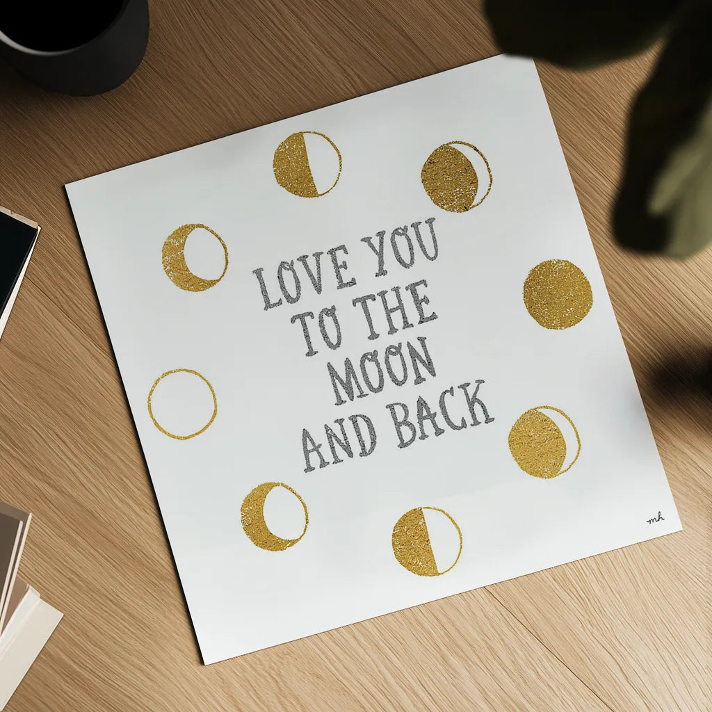 To the Moon by Moira Hershey. Shown as a detailed flat fine art print, highlighting archival giclee quality. Available as an archival giclee rolled canvas, fine art paper, or poster print. SKU 16831a.