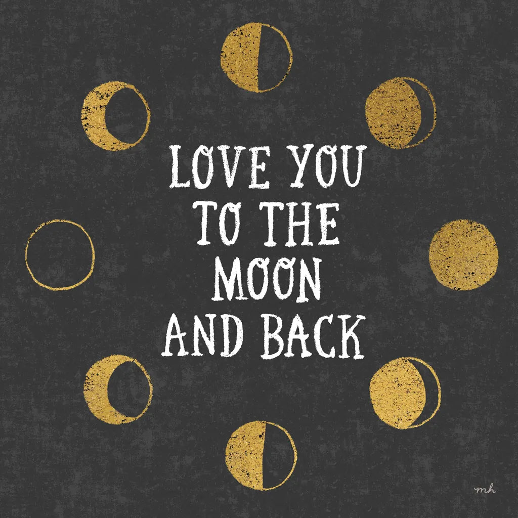To the Moon Black by Moira Hershey. SKU 17152a. Archival Giclee Fine art print for wall decor.