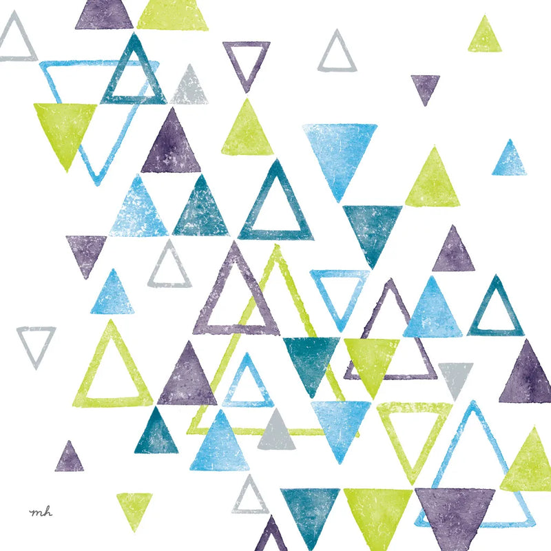 Triangle Tumble I by Moira Hershey. SKU 20031a. Archival Giclee Fine art print for wall decor.