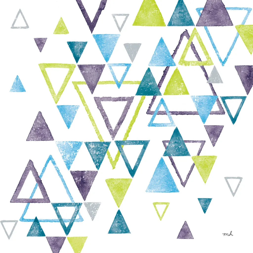 Triangle Tumble II by Moira Hershey. SKU 20032a. Archival Giclee Fine art print for wall decor.