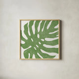 Tropical Treasures I by Moira Hershey. Shown in a natural wood glass frame for a timeless modern aesthetic. Available as an archival giclee rolled canvas, fine art paper, or poster print. SKU 54941a.