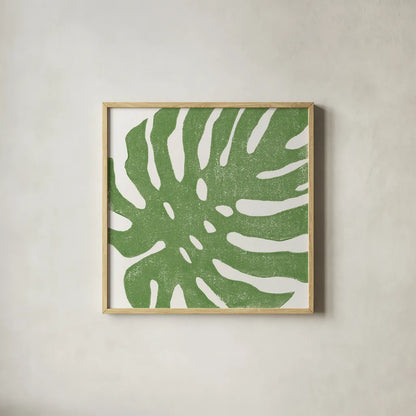 Tropical Treasures I by Moira Hershey. Shown in a natural wood glass frame for a timeless modern aesthetic. Available as an archival giclee rolled canvas, fine art paper, or poster print. SKU 54941a.