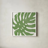 Tropical Treasures I by Moira Hershey. Shown in a crisp white glass frame for a clean and minimalist style. Available as an archival giclee rolled canvas, fine art paper, or poster print. SKU 54941a.