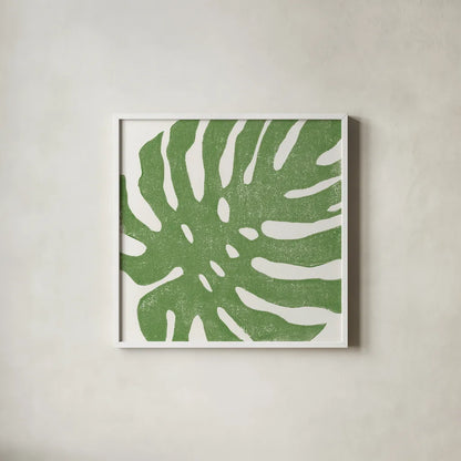 Tropical Treasures I by Moira Hershey. Shown in a crisp white glass frame for a clean and minimalist style. Available as an archival giclee rolled canvas, fine art paper, or poster print. SKU 54941a.