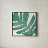 Tropical Treasures II by Moira Hershey. Shown in a sleek black glass frame for a contemporary gallery look. Available as an archival giclee rolled canvas, fine art paper, or poster print. SKU 54942a.