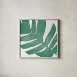 Tropical Treasures II by Moira Hershey. Shown in a natural wood glass frame for a timeless modern aesthetic. Available as an archival giclee rolled canvas, fine art paper, or poster print. SKU 54942a.