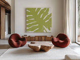 Tropical Treasures IV by Moira Hershey. Shown as extra-large giant wall art in a modern living room. Available as an archival giclee rolled canvas, fine art paper, or poster print. SKU 54944a.