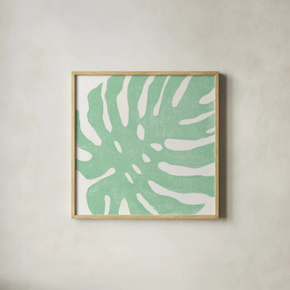 Tropical Treasures Pastel I by Moira Hershey. Shown in a natural wood glass frame for a timeless modern aesthetic. Available as an archival giclee rolled canvas, fine art paper, or poster print. SKU 54945a.