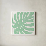Tropical Treasures Pastel I by Moira Hershey. Shown in a crisp white glass frame for a clean and minimalist style. Available as an archival giclee rolled canvas, fine art paper, or poster print. SKU 54945a.