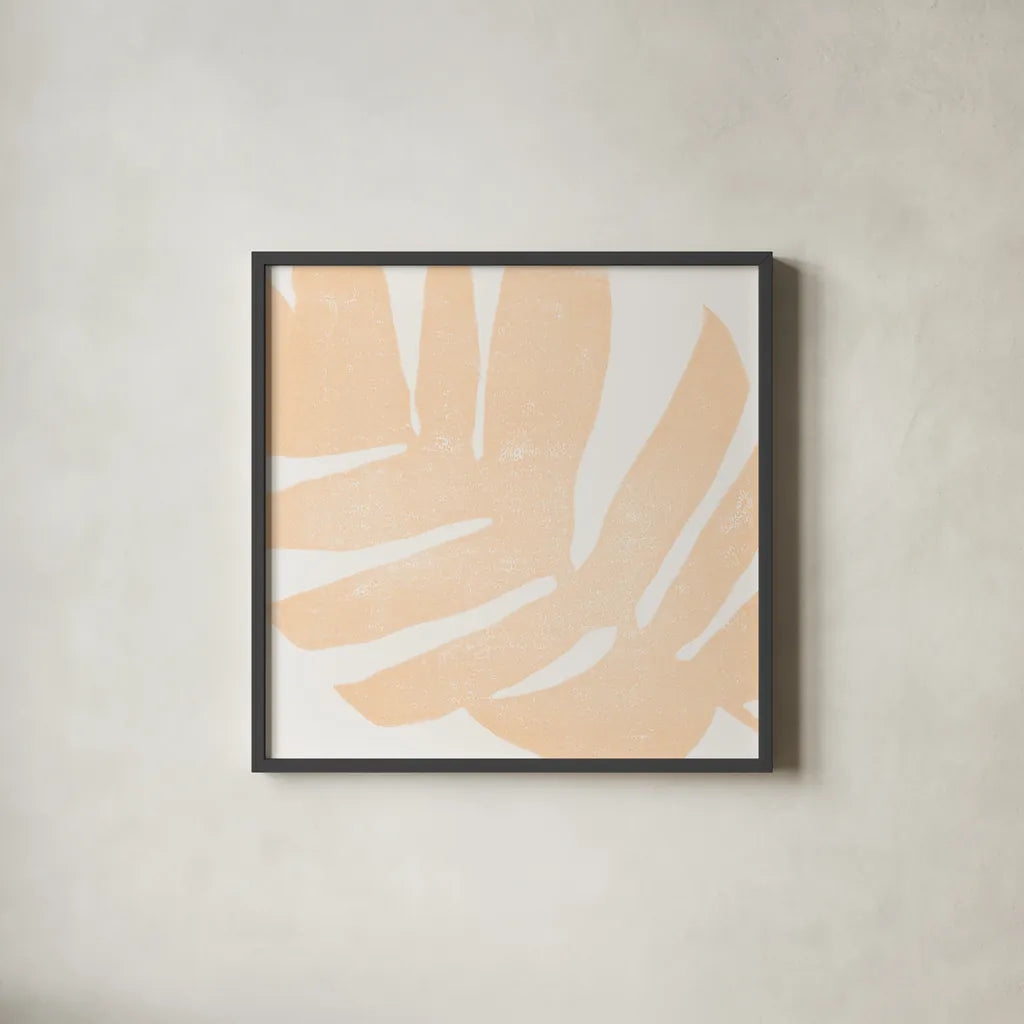 Tropical Treasures Pastel II by Moira Hershey. Shown in a sleek black glass frame for a contemporary gallery look. Available as an archival giclee rolled canvas, fine art paper, or poster print. SKU 54946a.