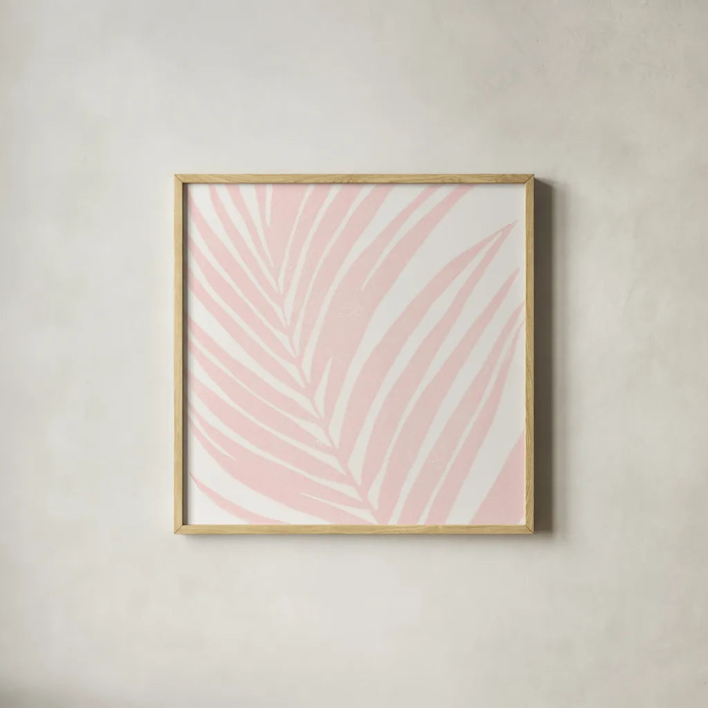 Tropical Treasures Pastel III by Moira Hershey. Shown in a natural wood glass frame for a timeless modern aesthetic. Available as an archival giclee rolled canvas, fine art paper, or poster print. SKU 54947a.