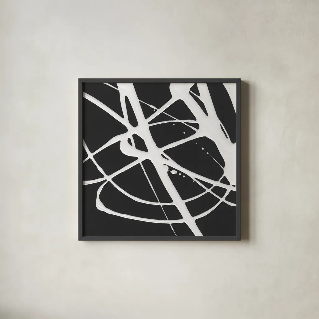 Tumbling Down I by Moira Hershey. Shown in a sleek black glass frame for a contemporary gallery look. Available as an archival giclee rolled canvas, fine art paper, or poster print. SKU 68502a.