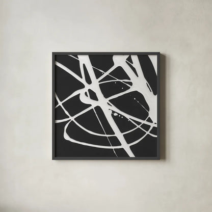 Tumbling Down I by Moira Hershey. Shown in a sleek black glass frame for a contemporary gallery look. Available as an archival giclee rolled canvas, fine art paper, or poster print. SKU 68502a.