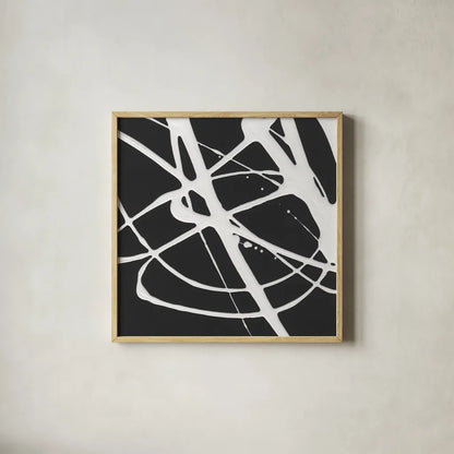 Tumbling Down I by Moira Hershey. Shown in a natural wood glass frame for a timeless modern aesthetic. Available as an archival giclee rolled canvas, fine art paper, or poster print. SKU 68502a.