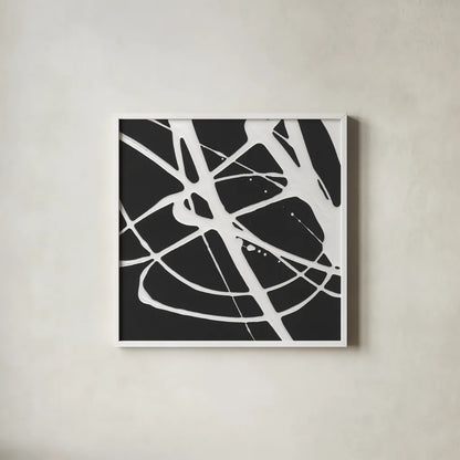 Tumbling Down I by Moira Hershey. Shown in a crisp white glass frame for a clean and minimalist style. Available as an archival giclee rolled canvas, fine art paper, or poster print. SKU 68502a.