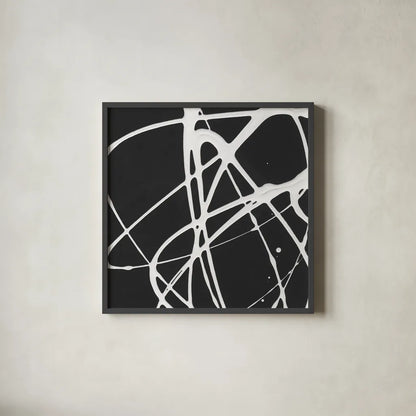 Tumbling Down II by Moira Hershey. Shown in a sleek black glass frame for a contemporary gallery look. Available as an archival giclee rolled canvas, fine art paper, or poster print. SKU 68503a.