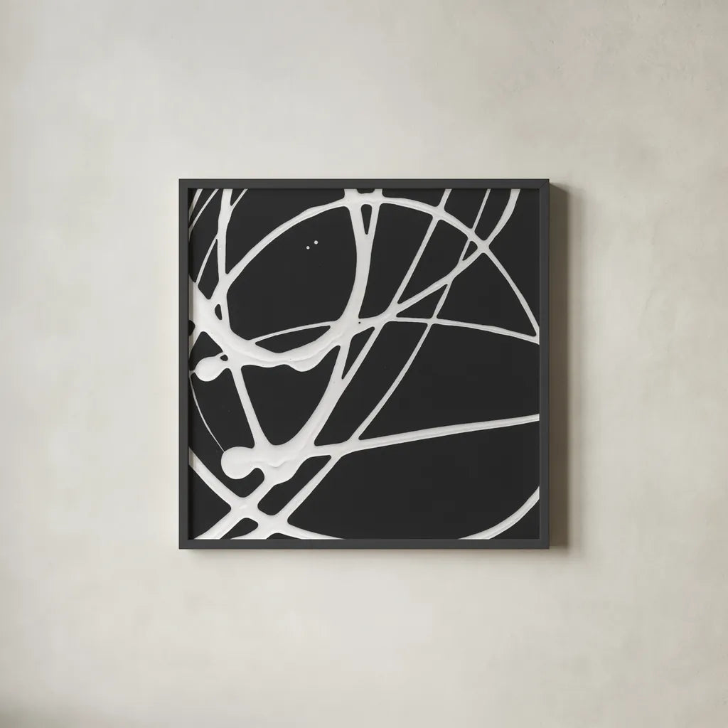 Tumbling Down III by Moira Hershey. Shown in a sleek black glass frame for a contemporary gallery look. Available as an archival giclee rolled canvas, fine art paper, or poster print. SKU 68504a.