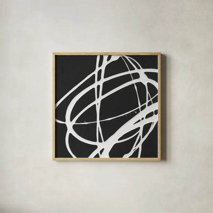 Tumbling Down IV by Moira Hershey. Shown in a natural wood glass frame for a timeless modern aesthetic. Available as an archival giclee rolled canvas, fine art paper, or poster print. SKU 68505a.