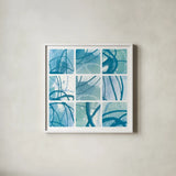 Underwater by Moira Hershey. Shown in a crisp white glass frame for a clean and minimalist style. Available as an archival giclee rolled canvas, fine art paper, or poster print. SKU 46603a.