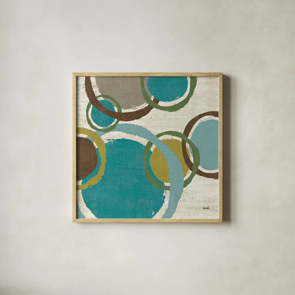 Vintage Bubbles II by Moira Hershey. Shown in a natural wood glass frame for a timeless modern aesthetic. Available as an archival giclee rolled canvas, fine art paper, or poster print. SKU 10284a.