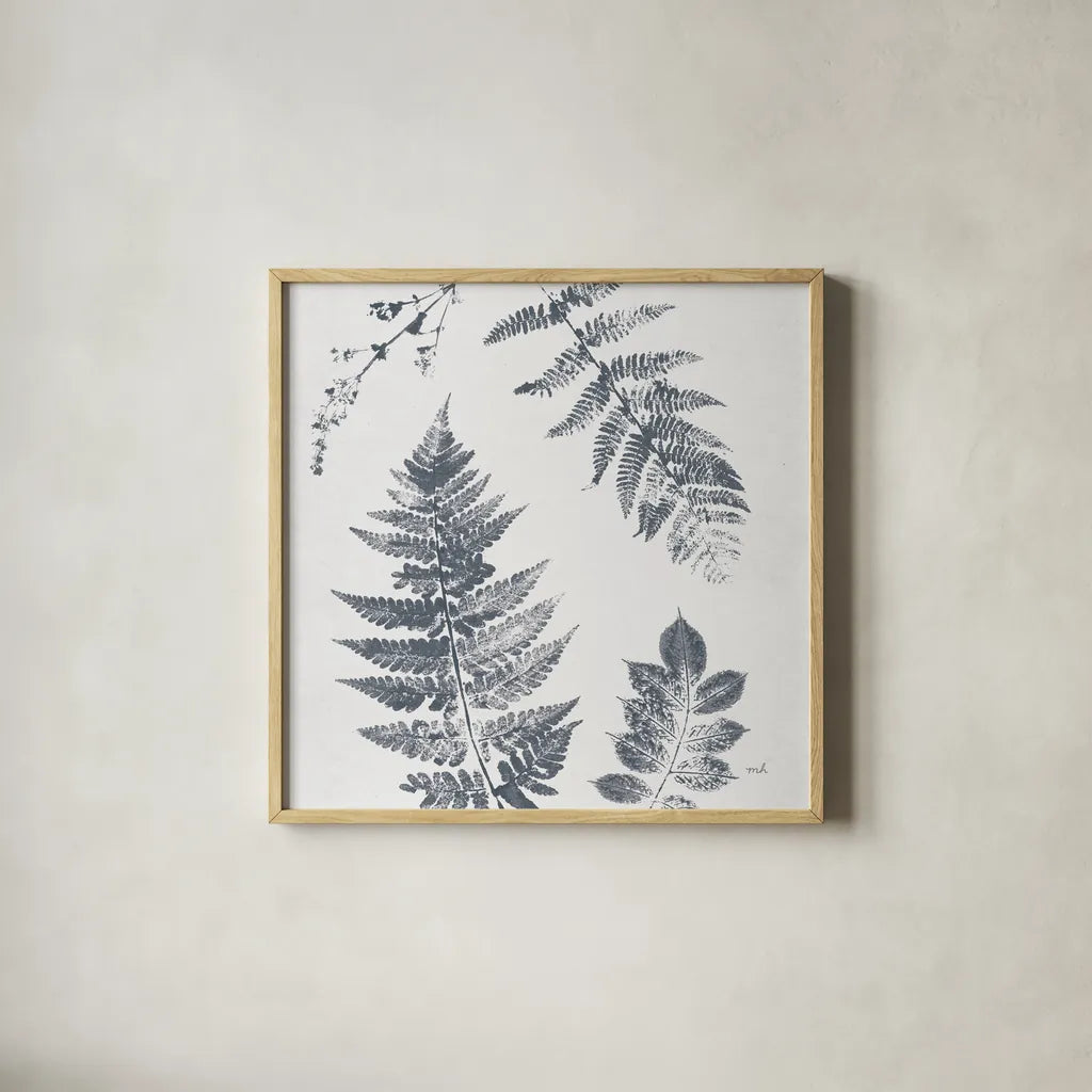 Walk in the Woods I Crop by Moira Hershey. Shown in a natural wood glass frame for a timeless modern aesthetic. Available as an archival giclee rolled canvas, fine art paper, or poster print. SKU 56388a.