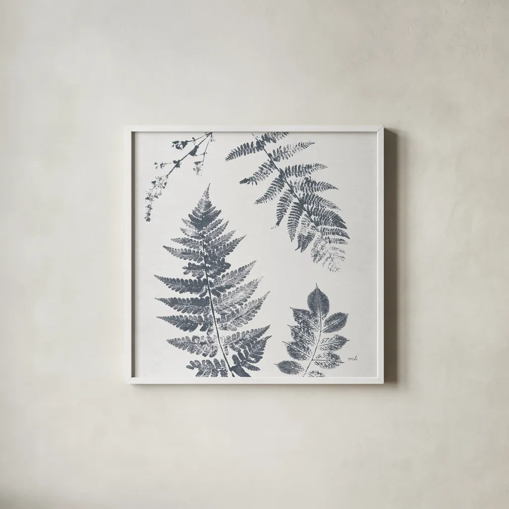 Walk in the Woods I Crop by Moira Hershey. Shown in a crisp white glass frame for a clean and minimalist style. Available as an archival giclee rolled canvas, fine art paper, or poster print. SKU 56388a.