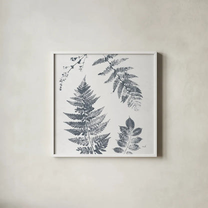 Walk in the Woods I Crop by Moira Hershey. Shown in a crisp white glass frame for a clean and minimalist style. Available as an archival giclee rolled canvas, fine art paper, or poster print. SKU 56388a.