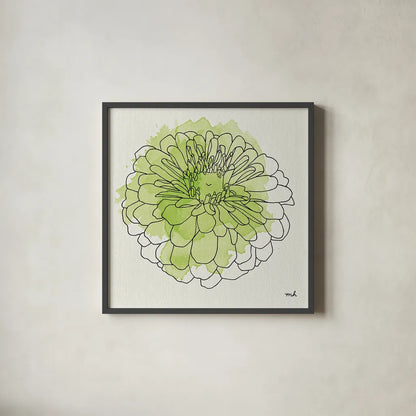 Watercolor Floral I by Moira Hershey. Shown in a sleek black glass frame for a contemporary gallery look. Available as an archival giclee rolled canvas, fine art paper, or poster print. SKU 12371a.