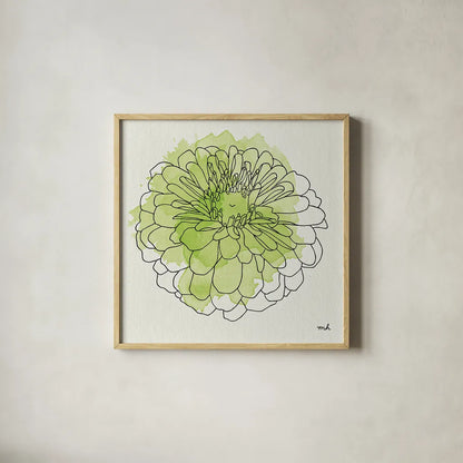 Watercolor Floral I by Moira Hershey. Shown in a natural wood glass frame for a timeless modern aesthetic. Available as an archival giclee rolled canvas, fine art paper, or poster print. SKU 12371a.