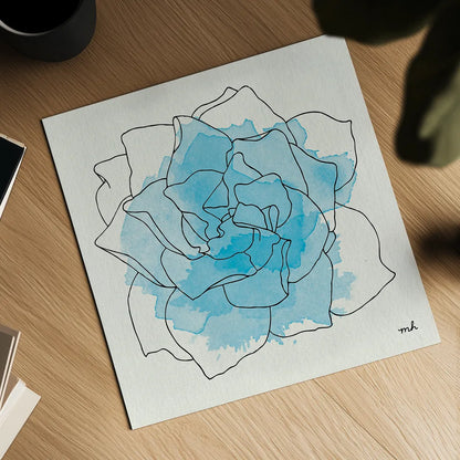 Watercolor Floral II by Moira Hershey. Shown as a detailed flat fine art print, highlighting archival giclee quality. Available as an archival giclee rolled canvas, fine art paper, or poster print. SKU 12372a.