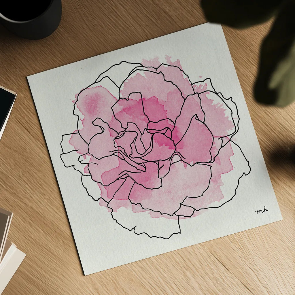 Watercolor Floral III by Moira Hershey. Shown as a detailed flat fine art print, highlighting archival giclee quality. Available as an archival giclee rolled canvas, fine art paper, or poster print. SKU 12373a.