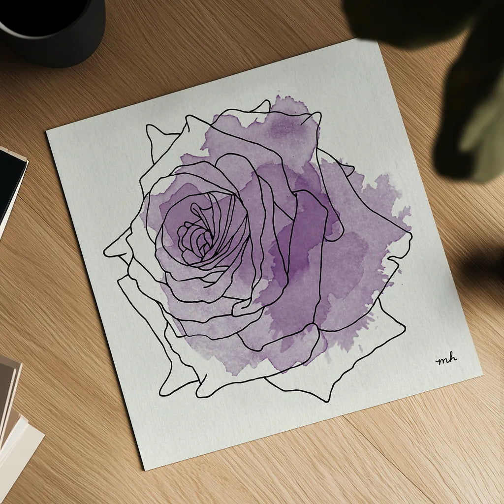 Watercolor Floral IV by Moira Hershey. Shown as a detailed flat fine art print, highlighting archival giclee quality. Available as an archival giclee rolled canvas, fine art paper, or poster print. SKU 12374a.