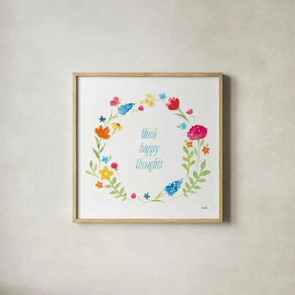 Watercolor Words I by Moira Hershey. Shown in a natural wood glass frame for a timeless modern aesthetic. Available as an archival giclee rolled canvas, fine art paper, or poster print. SKU 30569a.