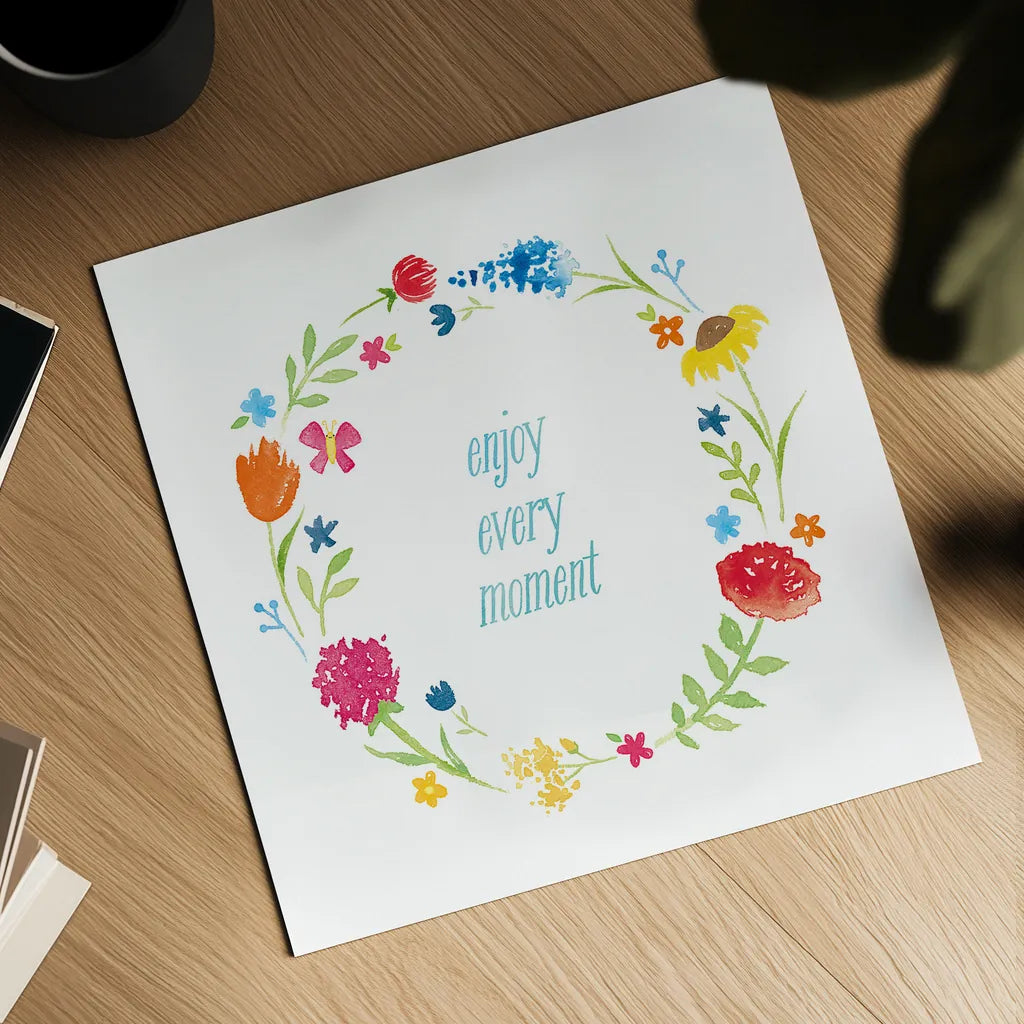 Watercolor Words II by Moira Hershey. Shown as a detailed flat fine art print, highlighting archival giclee quality. Available as an archival giclee rolled canvas, fine art paper, or poster print. SKU 30570a.