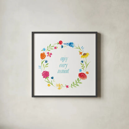 Watercolor Words II by Moira Hershey. Shown in a sleek black glass frame for a contemporary gallery look. Available as an archival giclee rolled canvas, fine art paper, or poster print. SKU 30570a.