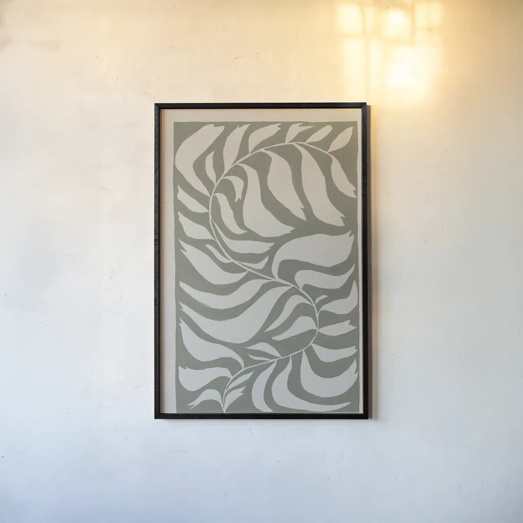 Winding Vine by Moira Hershey. shown as a paper print in a black flame. Available as a archival giclee rolled canvas, fine art paper, or poster print. SKU 79067h.