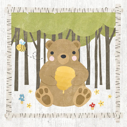 Woodland Hideaway Bear by Moira Hershey. SKU 25586a. Archival Giclee Fine art print for wall decor.