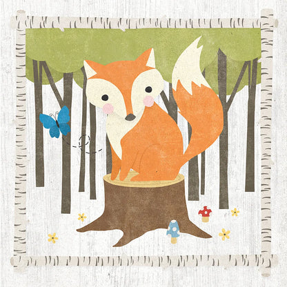 Woodland Hideaway Fox by Moira Hershey. SKU 25589a. Archival Giclee Fine art print for wall decor.